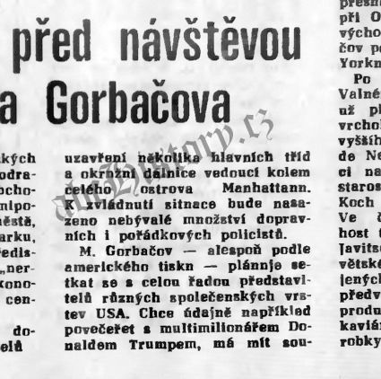 Návštěva Michaila Gorbačova v Československu